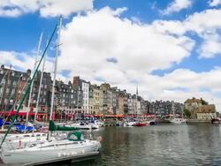 HD Time lapse : Honfleur famous village harbor in Normandy, France Stock Footage