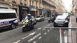 Macron leaves his house in convoy News Clip