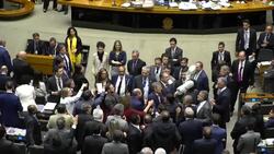 Scuffles break out on the floor of Brazil's congress News Clip