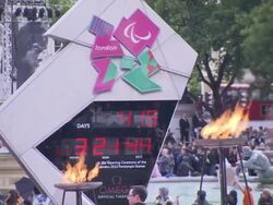 Atmosphere, Olympic clock, countdown at the Harry Potter and the Deathly Hallows Part Two World Premiere at London England. (Footage by WireImage Video/Getty Images Entertainment Video) Stock Footage