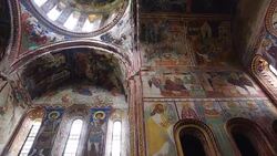 Mural Paintings in Bagrati Cathedral Stock Footage