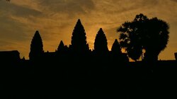 Angkor Wat Temple at Sunrise Backgrounds Stock Footage