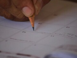 Handwriting on Book. Stock Footage