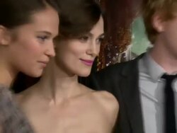 Alicia Vikander, Keira Knightley, Domhnall Gleeson at Anna Karenina Premiere Presented By Focus Features Stock Footage