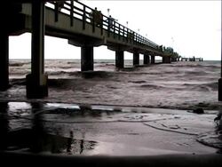 Bridge over the German Nordsee Stock Footage