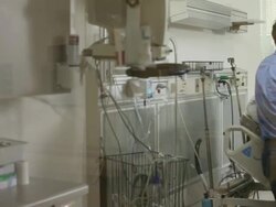 Family visiting patient in hospital Stock Footage