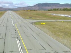 WS ARIEAL View of Runway of Airport / New Hampshire, United States Stock Footage