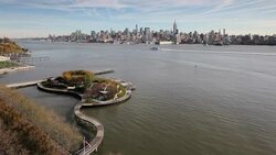 Manhattan, view of Midtown Manhattan across the Hudson River, New York, United States of America Stock Footage