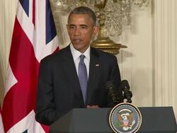 US President Barack Obama hosts UK Prime Minister David Cameron part 2 Stock Footage