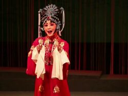 MS Actress performing qinqiang opera in theater, qinqiang is representative folk opera of northwest china AUDIO / xi'an, shaanxi, china Stock Footage