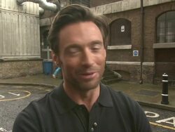 Hugh Jackman absaeil for Help the Heroes/ X-Men origins: Wolverine Stock Footage