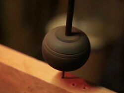 A craftsman using a Korean traditional drilling machine Stock Footage