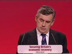 Gordon Brown, Prime Minister, speech to The Labour Party Conference 2009 Stock Footage