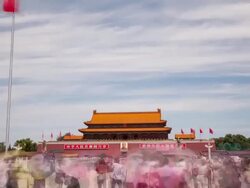 T/L Hyperlapse Tiananmen Square / Beijing, China Stock Footage