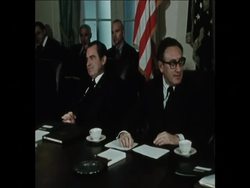SYND 28-11-73 PRESIDENT NIXON HOLDS A MEETING IN WASHINGTON TO DISCUSS MIDDLE EAST OIL CRISIS News Clip
