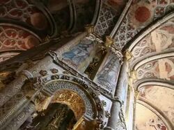 Tomar, Convent of the Order of Christ (Convento de Cristo), Charola, Romanesque Templar church, 12th century Stock Footage