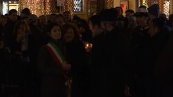 A giant Hannukah menorah is lit in Rome for holiday News Clip