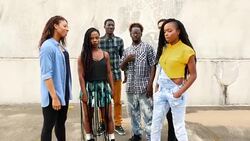 MS ZI Portrait of group of dancers on rooftop of building Stock Footage