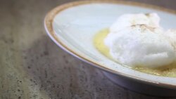 Oeuf a la Neige - Snow Egg - Floating Islands Stock Footage