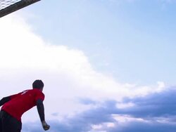 HD: Super Slo-Mo Shot of Soccer Goalie Making a Save Stock Footage