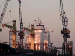 WS View of shipyard / Hamburg, Hamburg, Germany Stock Footage