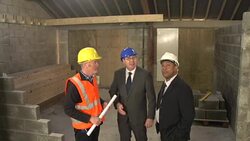 Construction / Building site Meeting with Experts : CRANE Stock Footage