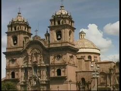 Church la compania, Cusco, Peru Stock Footage