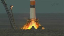 +4:3 Soyuz spacecraft launches on mission to space station News Clip