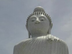 Block Shot Big Buddha Phuket Thailand Stock Footage