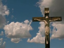 Cross with Rolling Clouds Stock Footage