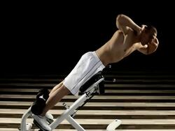 Hyperextension exercise Stock Footage