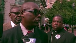 Protesters organized outside the courthouse in Clayton, Missouri where a grand jury began to hear evidence in the case of Michael Brown who was shot by officer Darren Wilson. (Aug. 20) News Clip