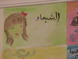 CU ZI ZO Finger painting of girls face mounted / Doha, Qatar  Stock Footage