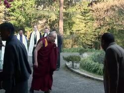 MS Dalai lama bowing to some people AUDIO AUDIO / India Stock Footage