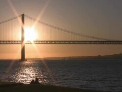 Bridge & Sunset Stock Footage
