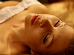 Resting sensual lady Stock Footage