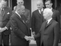 President Johnson meets with German President Karl Heinrich LÃ¼bke Stock Footage