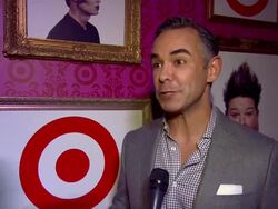 INTERVIEW - Rick Gomez talks about his excitement for the launch of Chris March's halloween wigs. Chris March For Target Launch Event Stock Footage