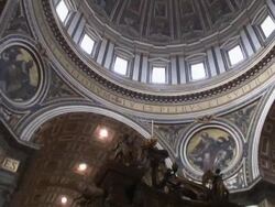 PAN Interior of St. Peter's Basilica / Rome, Lazio, Italy Stock Footage
