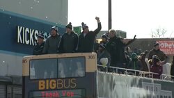 E-A-G-L-E-S Parade Shuts Down Philly News Clip