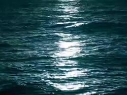 Moon light at sea, loopable Stock Footage