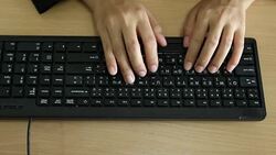 Businesswoman typing and develop his project Stock Footage