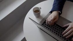 Man typing on the laptop Stock Footage