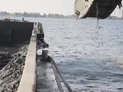 Excavating the seabed Stock Footage