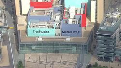 Aerial views of MediaCityUK News Clip