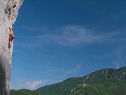 HD CRANE: Rock Climbing Stock Footage