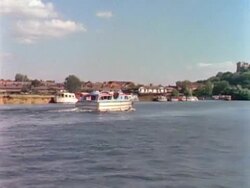 Boating by Windsor Castle Stock Footage