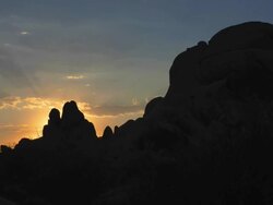 Morning time lapse at Skull Rock Joshua Tree National Park Stock Footage