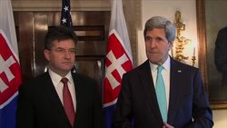 Secretary of State John Kerry says the world must live by 'the international order that has been in place since World War II.' Kerry met with his Slovakian counterpart in Washington Thursday and called Russia's annexation of Crimea 'illegal.' (March 20) News Clip
