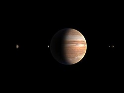Jupiter with moons Stock Footage